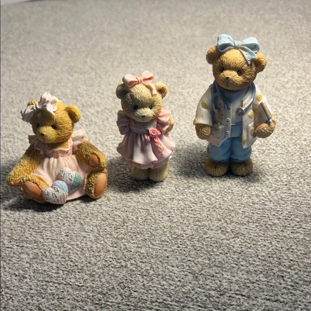 Hamilton Gifts Bear Figurine with Gold and Pink Accents
